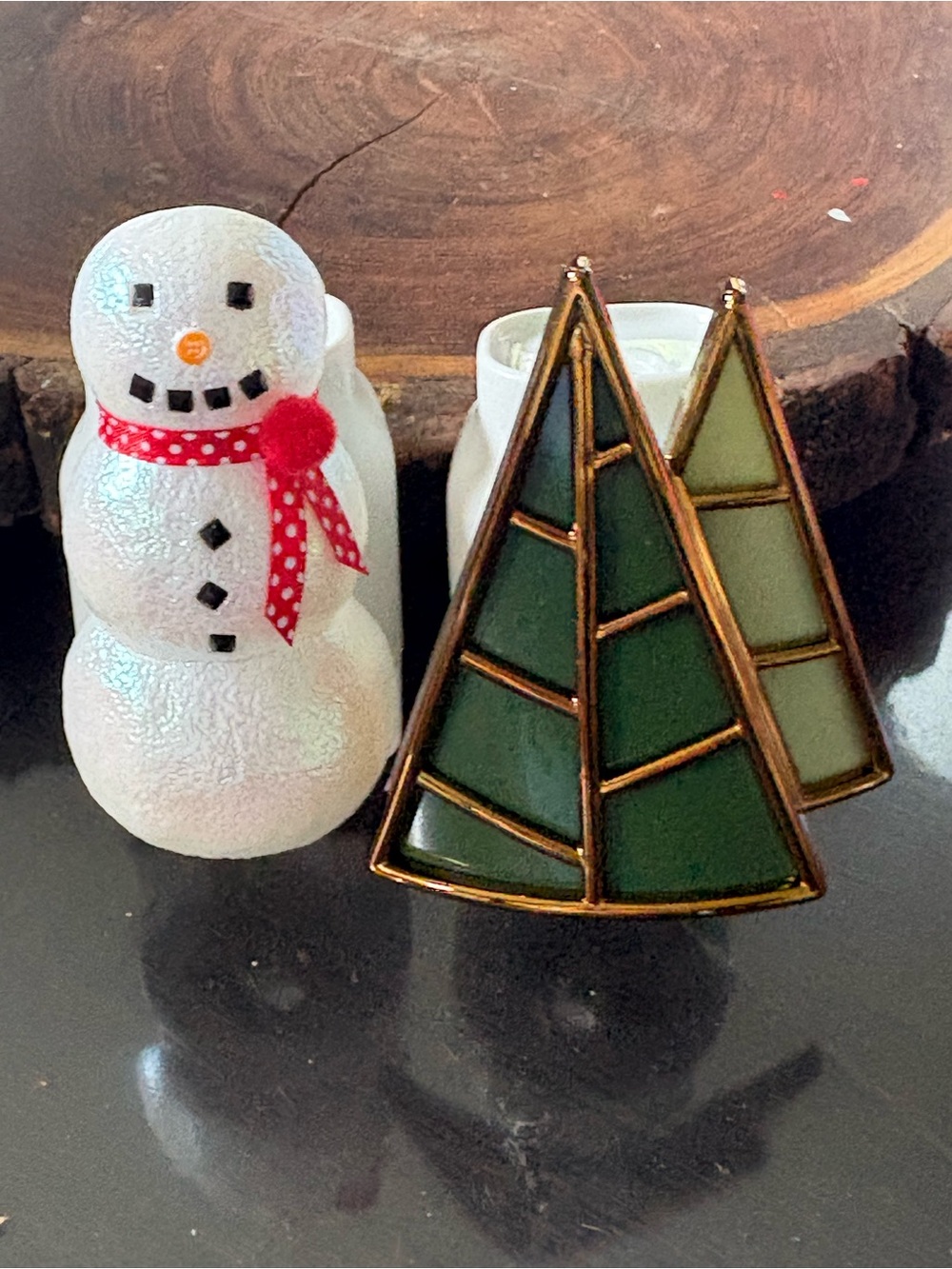 Set of Holiday Snowman and Stained Glass Tree Yankee Candle Scentplug Diffuser
